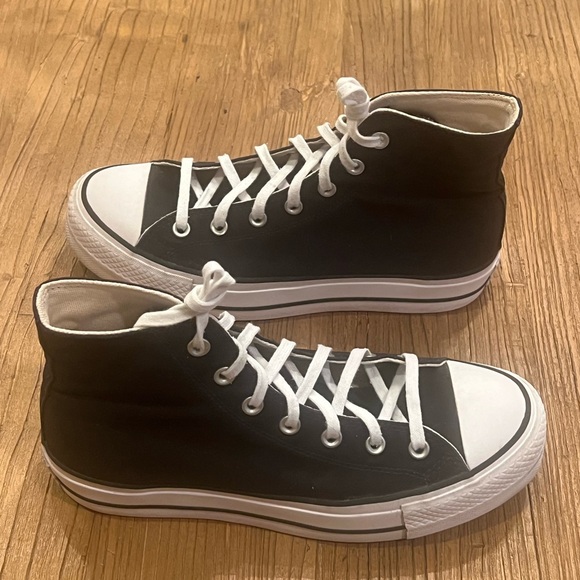 Converse Black and White Platform High-Tops Women’s 9 VGUC - Picture 5 of 8